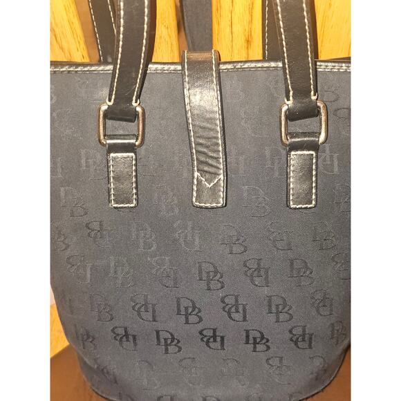 Dooney & Bourke Signature DB Monogram Purse Black Structured Designer Handbag - Picture 11 of 14